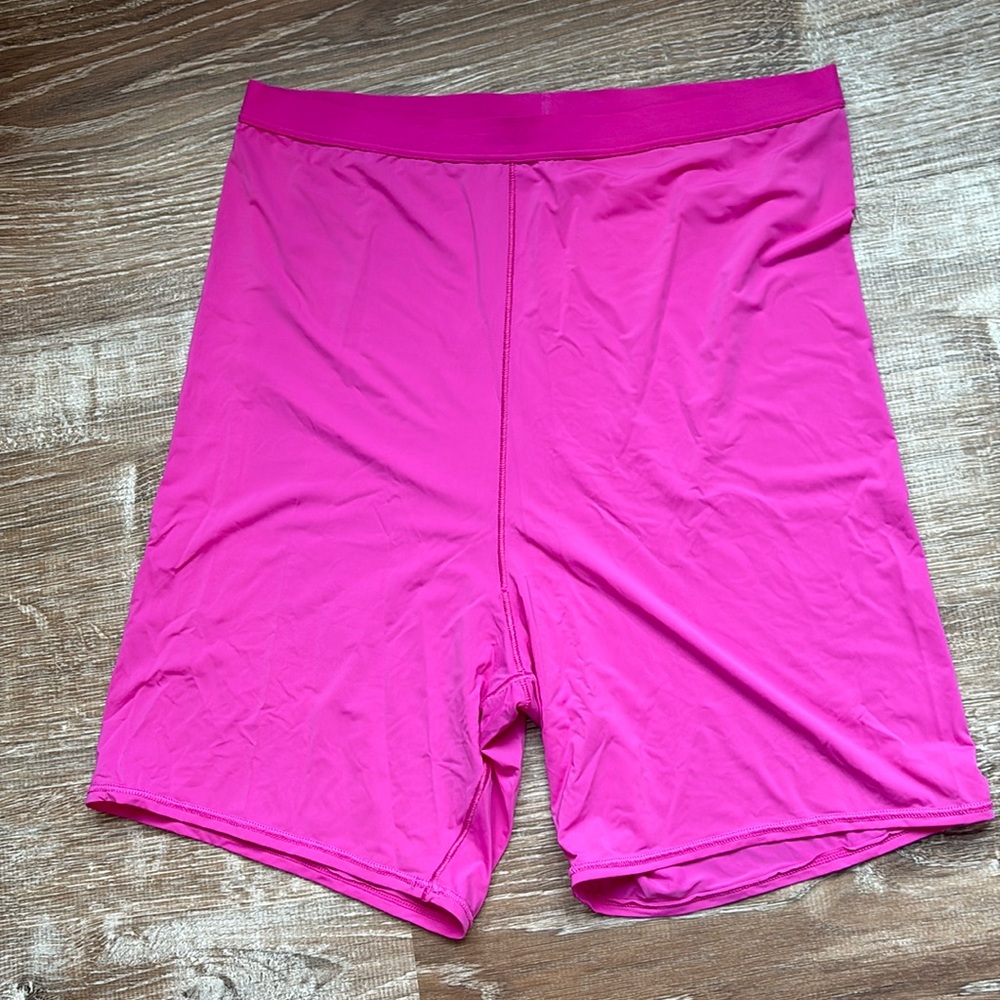 AERIE Smoothez High Waisted Boyshort Pantie Sz L Fuchsia Pink